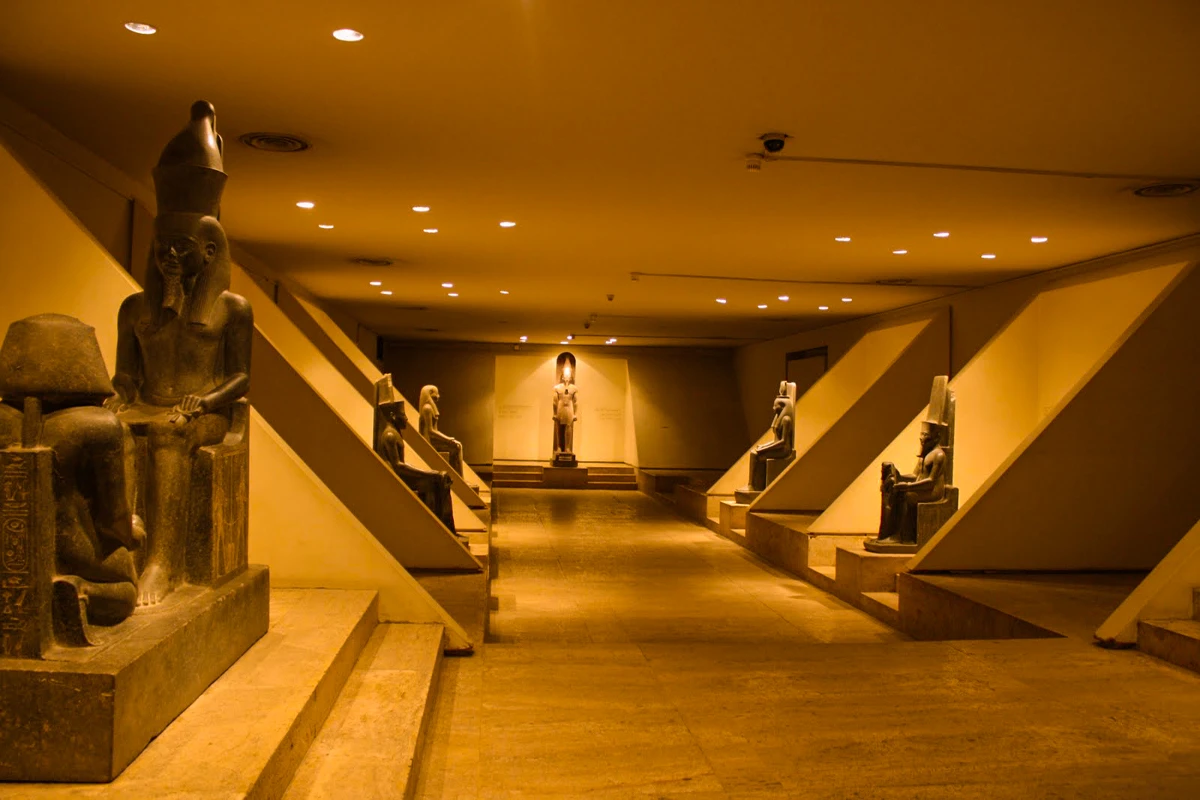 Gallery walkway inside Luxor Museum