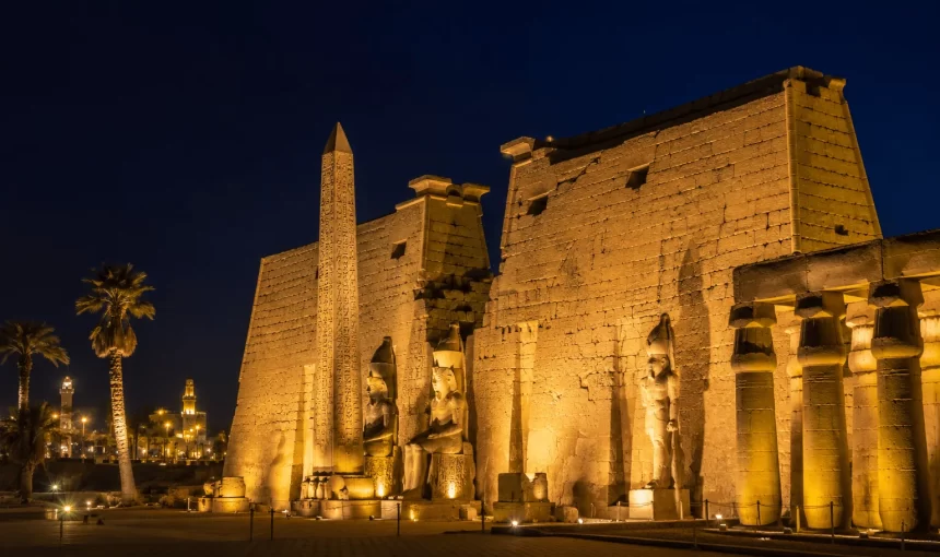 The Colors of Luxor Temple Lit Up at Night