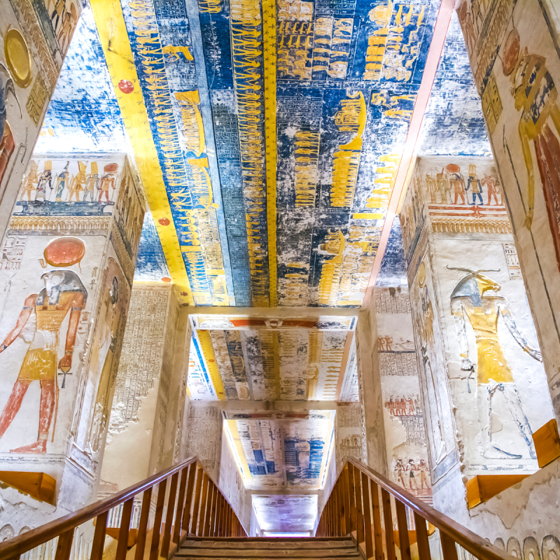 Columned interior chamber of a royal tomb